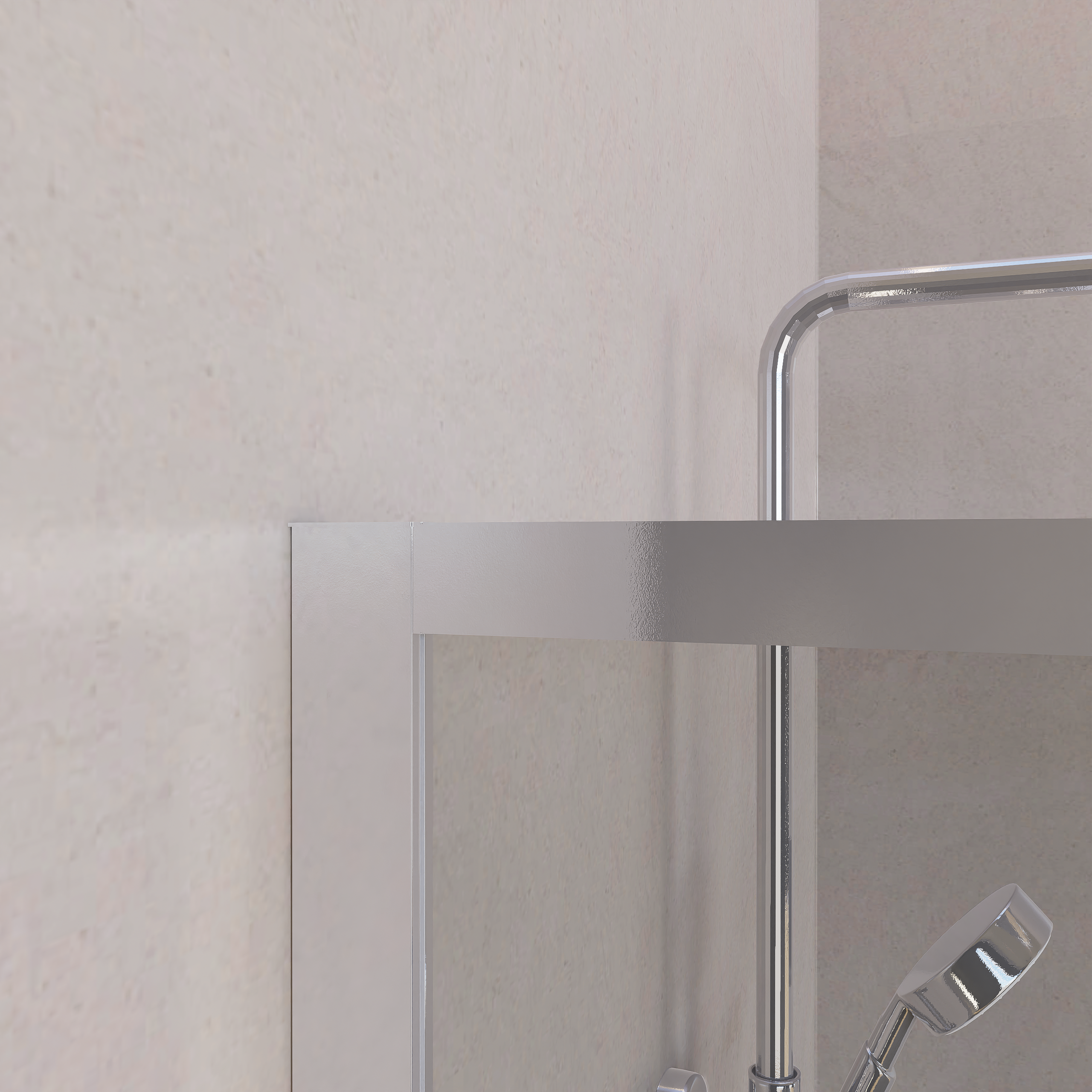 Mampara de ducha frontal corredera 100 cm 1 puerta + 1 fijo Plata cromo Cristal transparente 6 mm 195 cm altura - 5