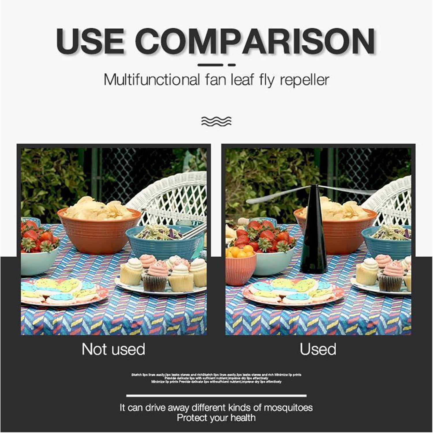Lot de 4 ventilateurs portables anti-mouches, anti-moustiques, ventilateurs de table anti-moustiques, noir - 6