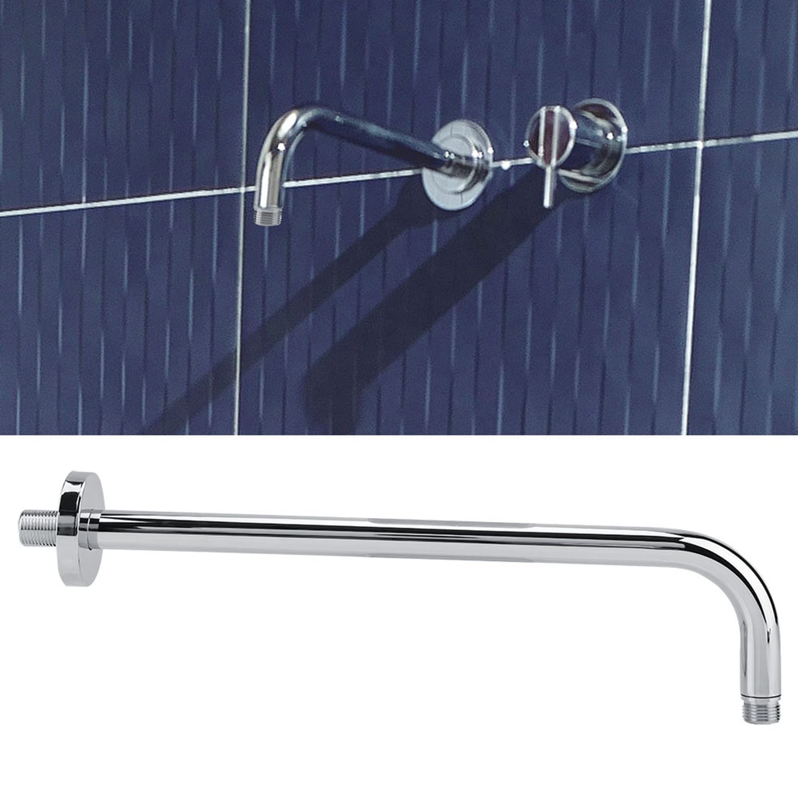 Braccio Doccia In Acciaio Inox Da 40 Cm - Estensore Per Soffione, Filettatura G1/2, Facile Da Installare - Foto 10