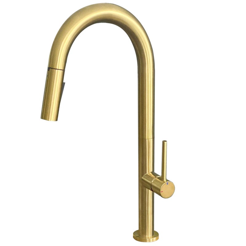 Bateria kuchenna z wyciąganą wylewką ESSEBAGNO Portofino Złota