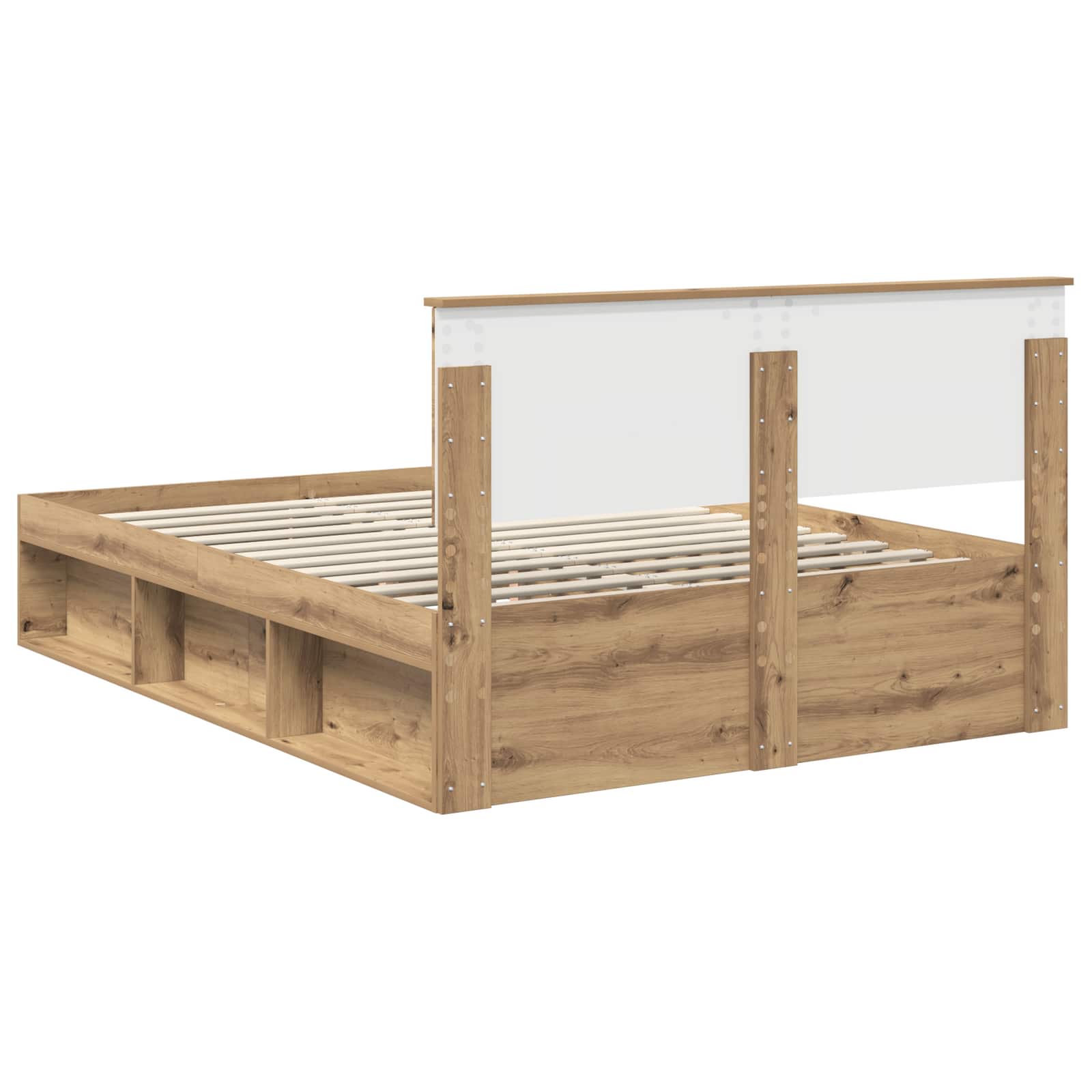 Cadre de lit en pin massif pour la chambre, 135 × 190 cm - 9