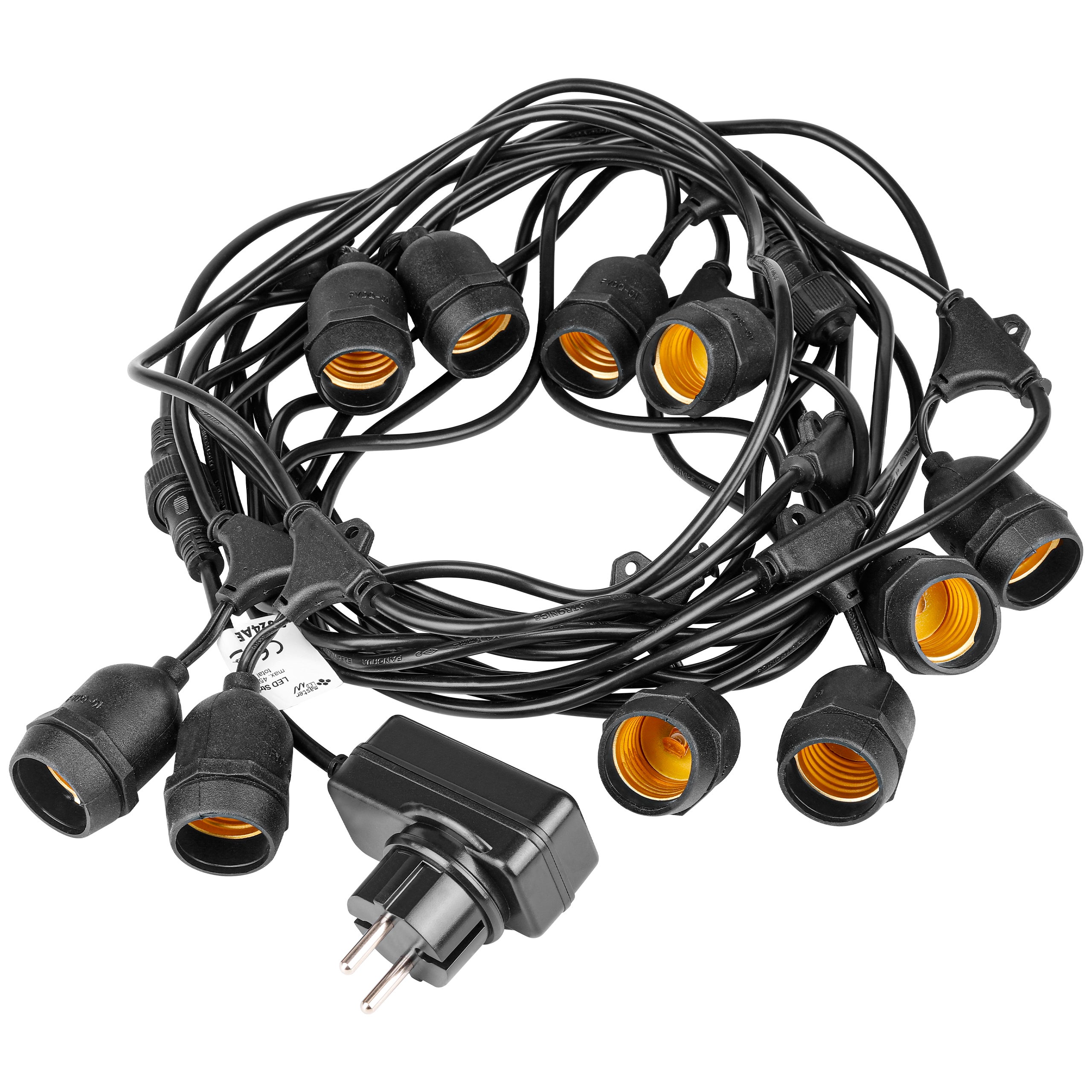 Girlanda świetlna 10x E27 LED 10m 24V IP44 ogrodowa balkonowa czarna MasterLED - 4