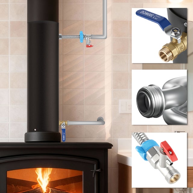Conduit de cheminée robuste Ø15 cm avec serpentin en acier inoxydable de haute qualité Échangeur thermique puissant