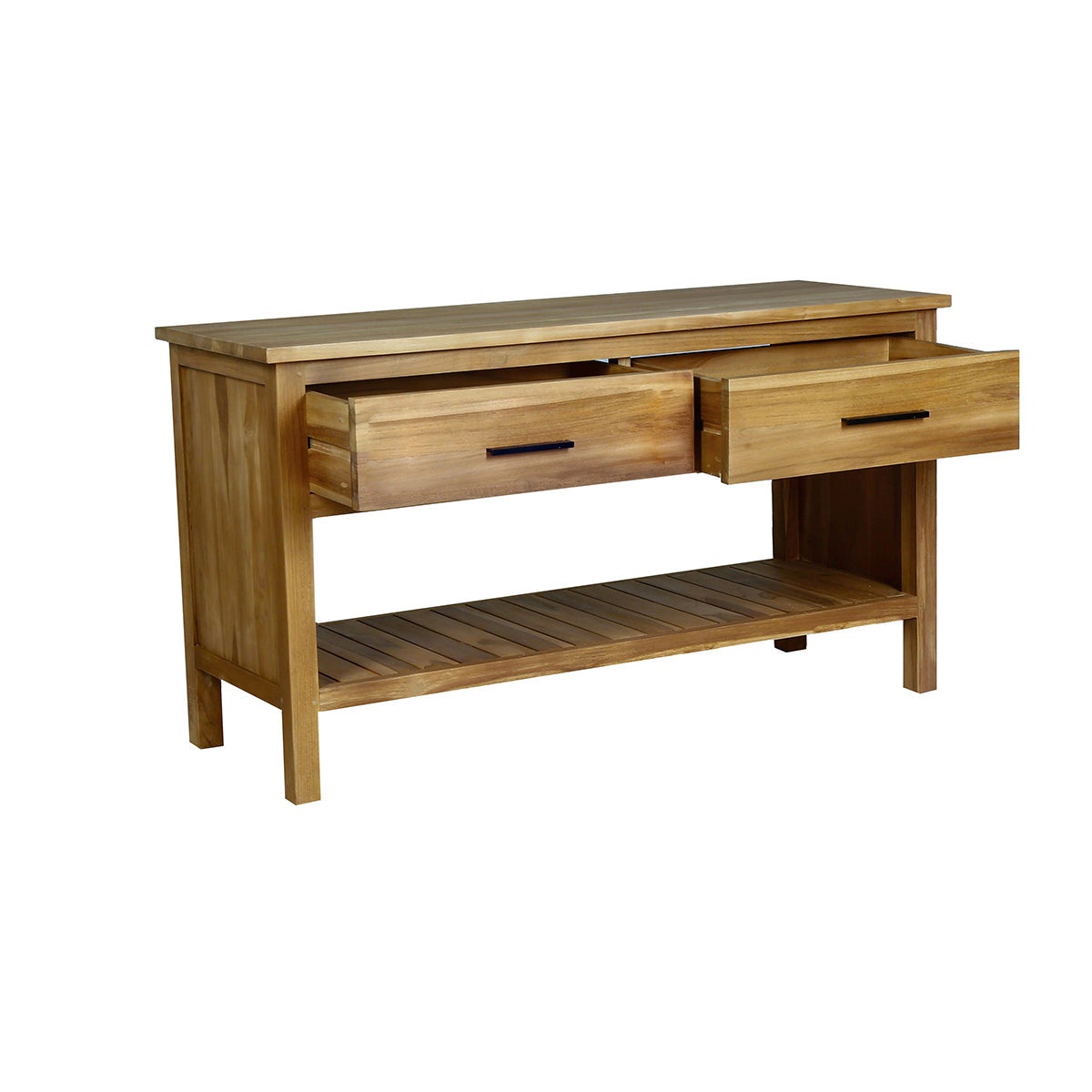 Meuble sous vasque teck massif 135 cm MARLI - 3