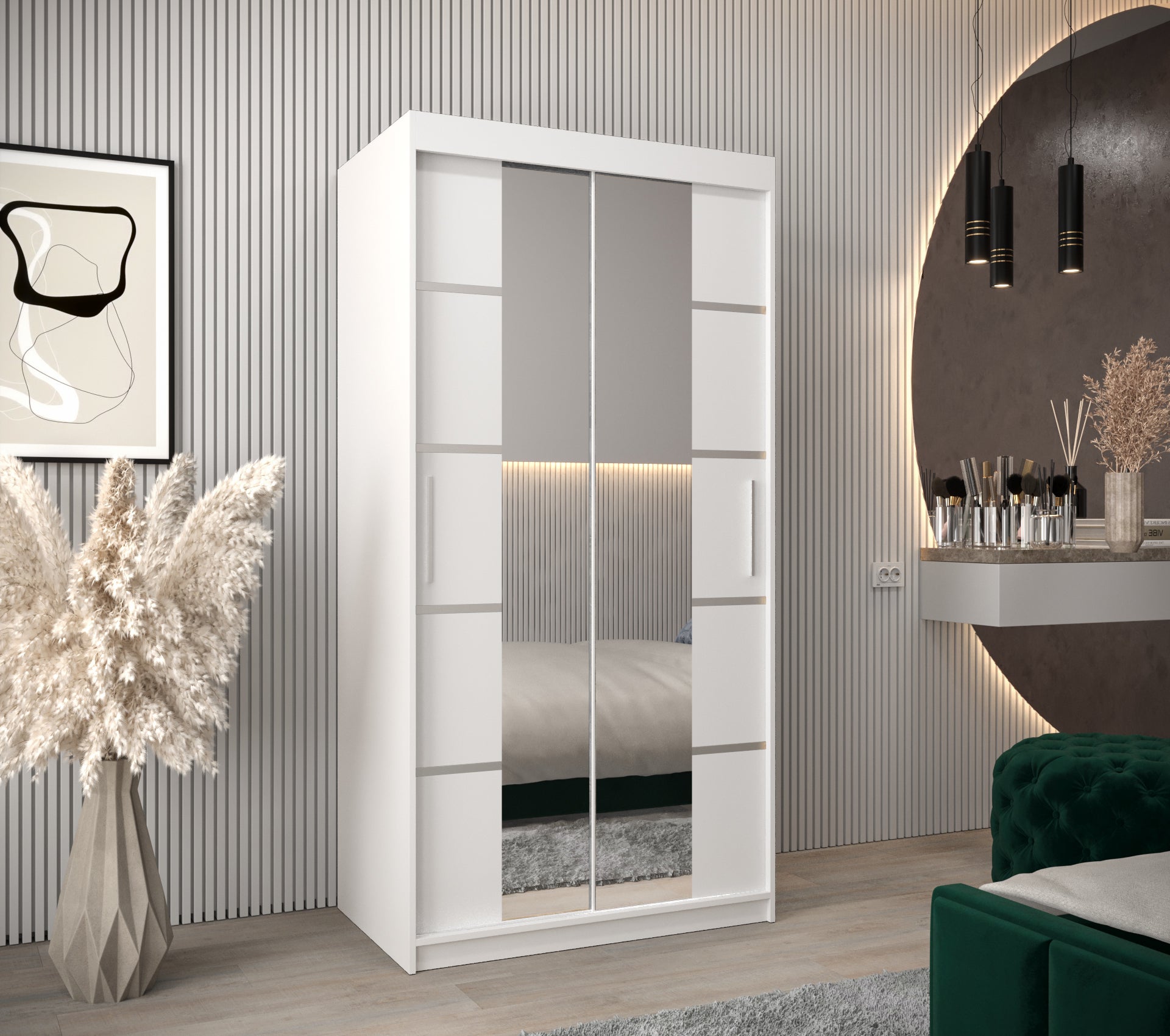 Szafa przesuwna garderoba Verona 4 100 x 62 x 200 cm Biały - Abiks Meble