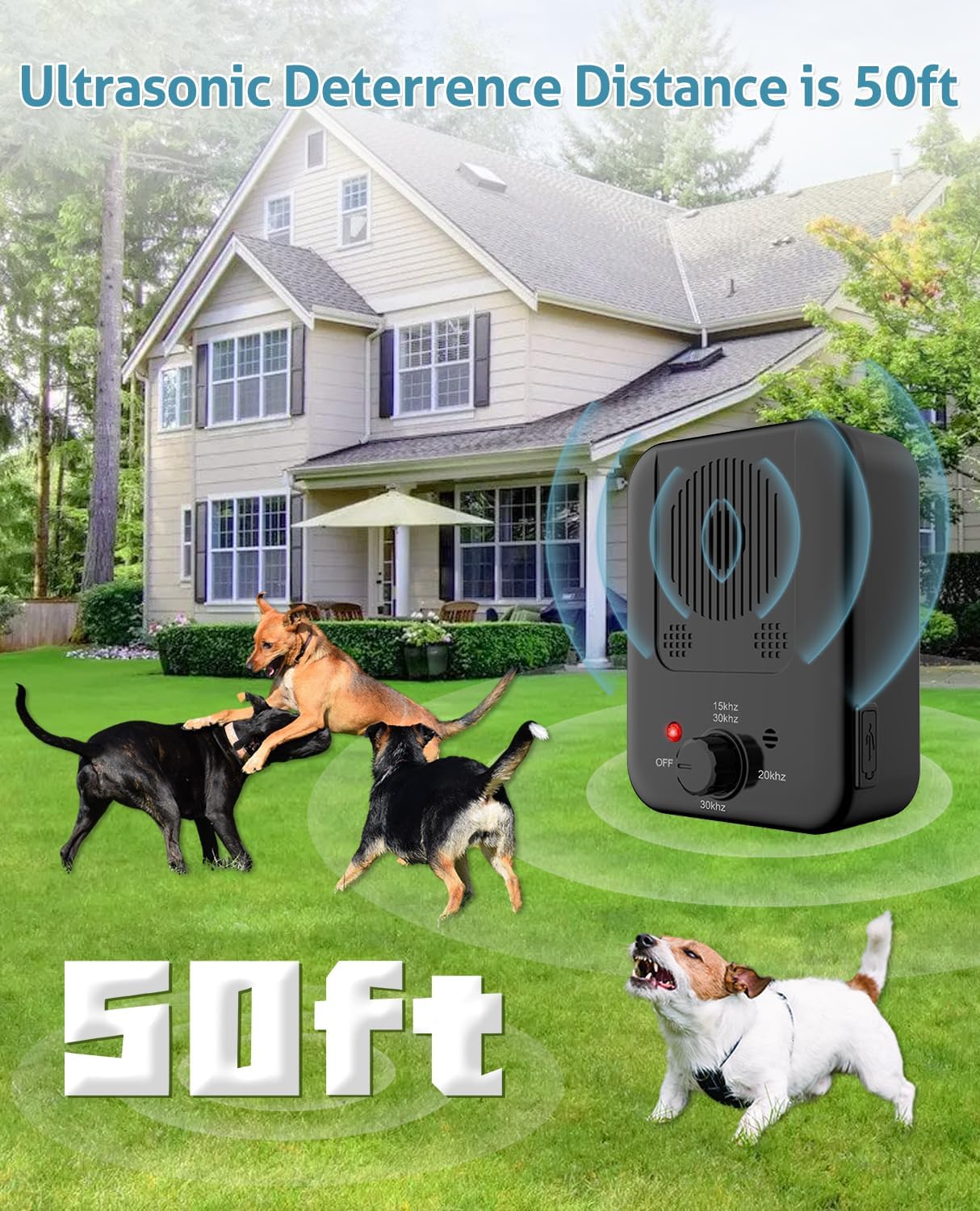 Dispositivo antiladridos para perros, amortiguador antiladridos recargable, apto para todas las razas de perros. - 5