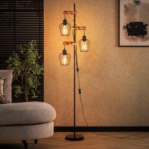 Lampe De Table Industrielle Vintage - Projecteur Orientable 360° Bois Massif E27 - Alpinaluz Pour Salon Chambre Chevet