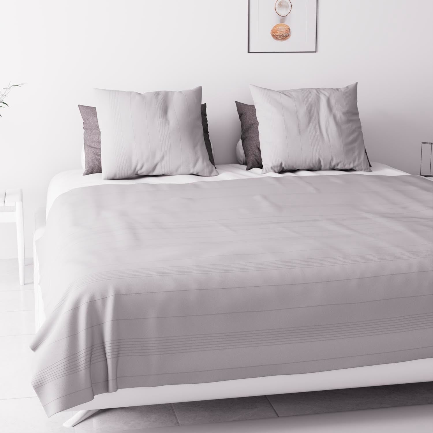 Jeté de lit Adèle gris 240x220 cm - 6