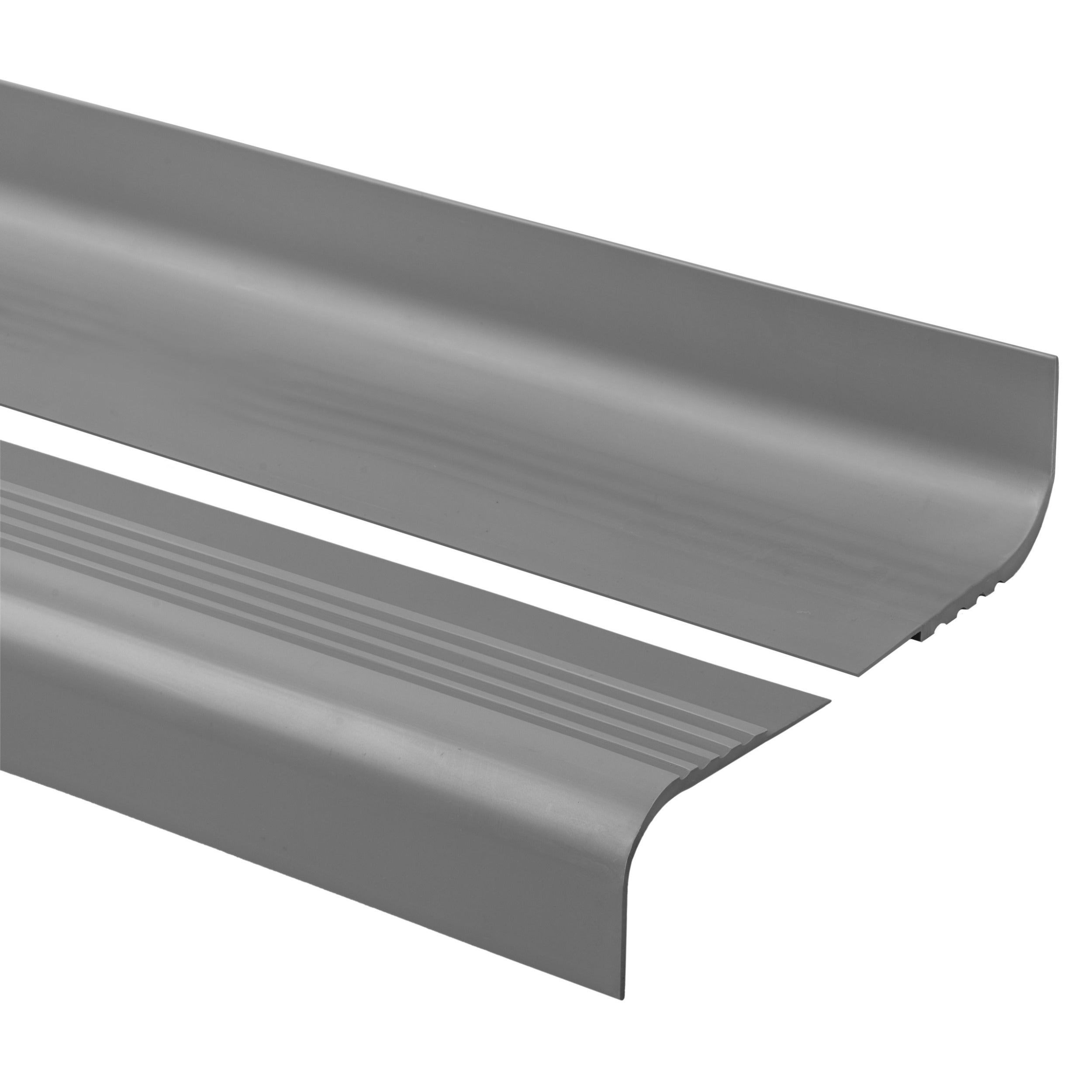 Profil schodowy 40x42 mm PVC na krawędzie stopni antypoślizgowy - 150 cm, ciemnoszary