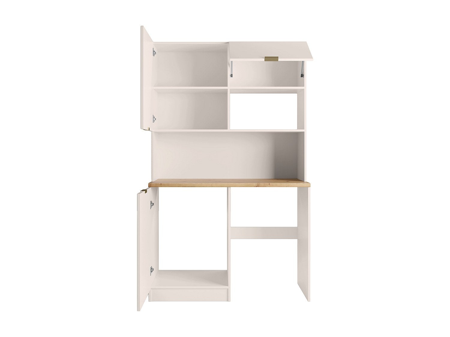 Mobile multifunzione angolo cottura e lavanderia - Con piano di lavoro 120 cm - Beige e naturale - CARMEO - 4