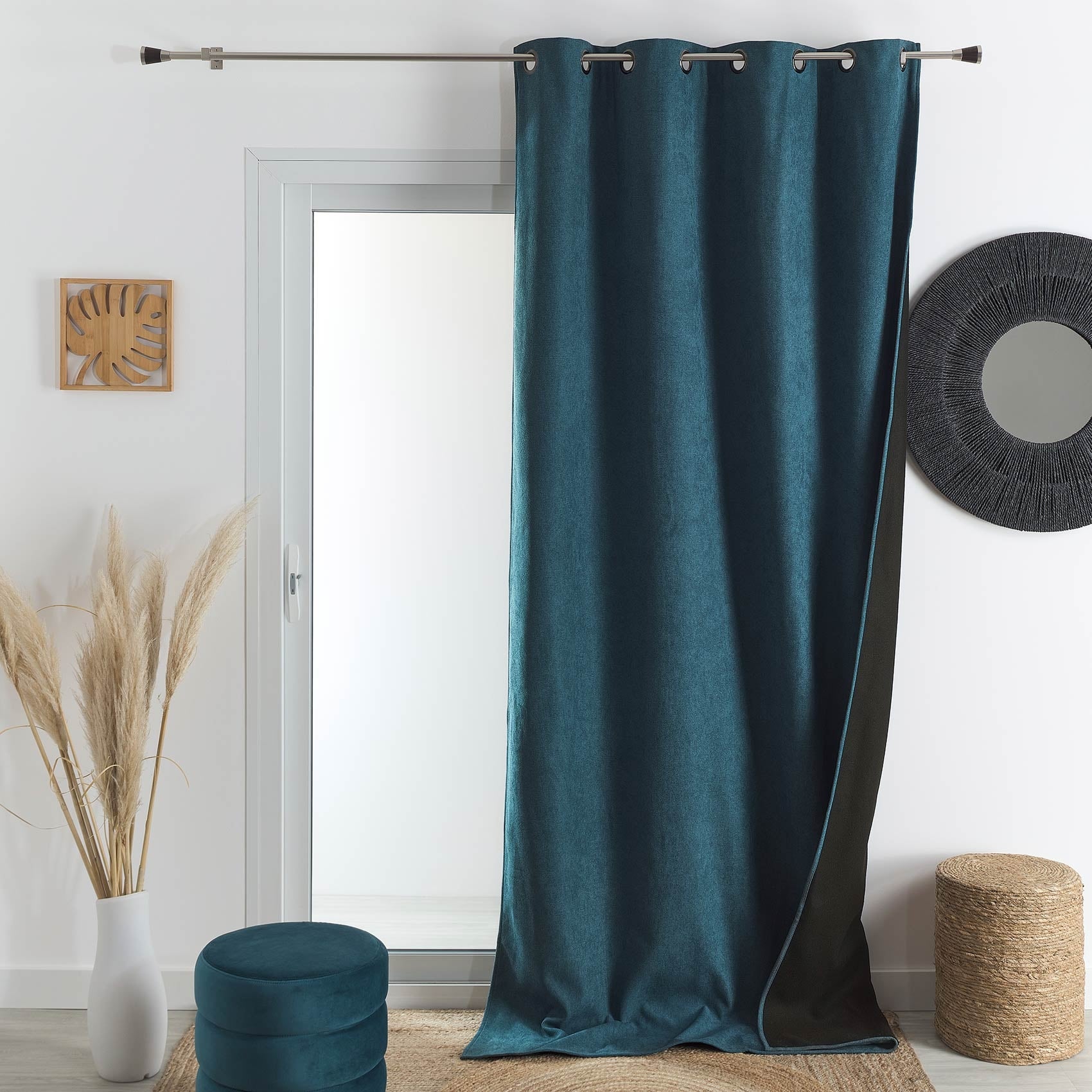 Rideaux Occultants Union Jack - 2 Panneaux 91,5x215 Cm, Isolation Thermique Et Phonique, Motif Brique, Bleu/rouge - 4