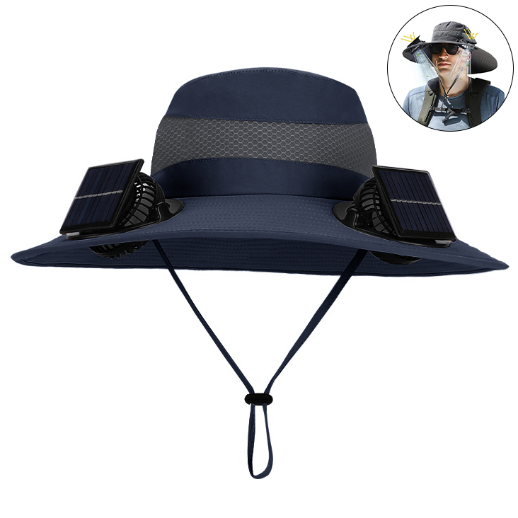 Cappello Con Ventilatore Solare E USB - Tessuto Traspirante E Tesa Larga - Per Pesca, Escursionismo E Golf - Foto 2