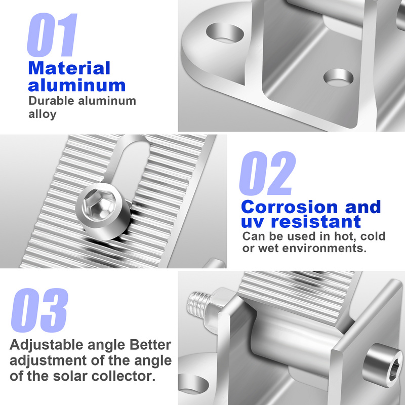 Lot de 2 supports de fixation pour centrale électrique de balcon Angle d'inclinaison 0-60° Longueur réglable - 5