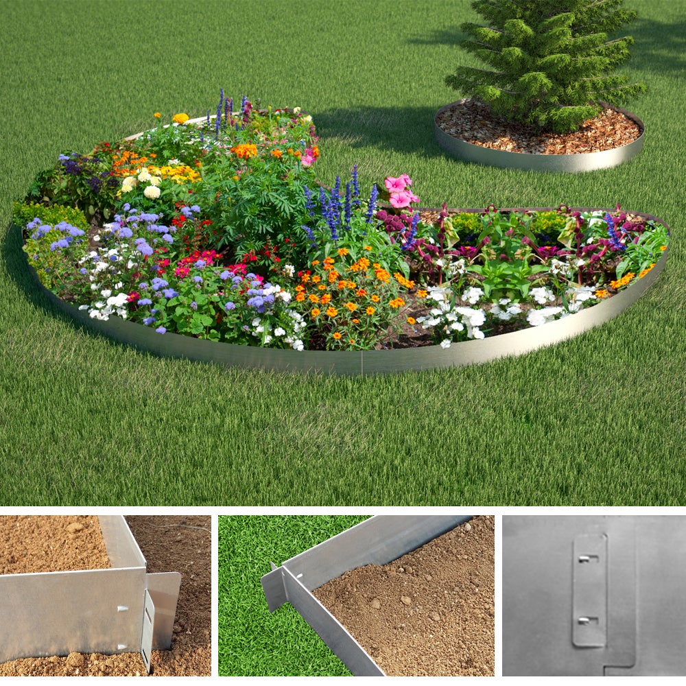 OK-Living Bordure de pelouse , Argent, 100x14cm 20 mètres - 4