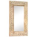 Miroir sculpté à la main 110x50x2,5 cm bois de manguier solide Miroir sculpté à la main 110x50x2,5 cm bois de manguier solide