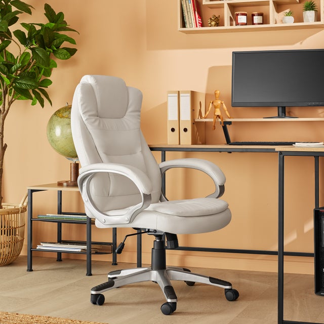 Fauteuil de bureau en matière synthétique, rembourrage extra-épais, confort ergonomique TECTAKE