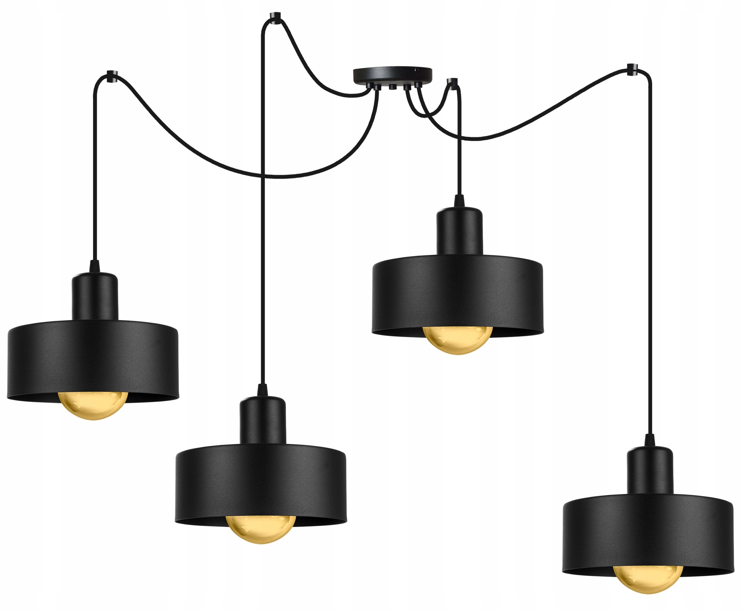 Lampa sufitowa wisząca Spider Barcelona modern 4xE27 abażur walec czarny Light Home LH