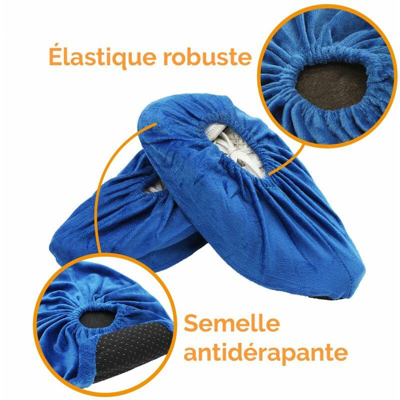 Lot de 50 paires de surchaussures lavables antidérapantes Bleu - 2