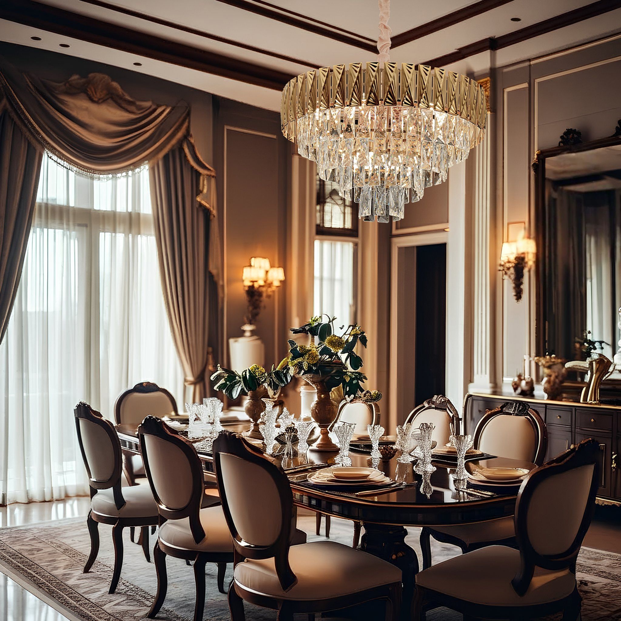 Lampa Sufitowa Wisząca Kryształowa Toolight G059-Cp 50Cm Złoty - 3