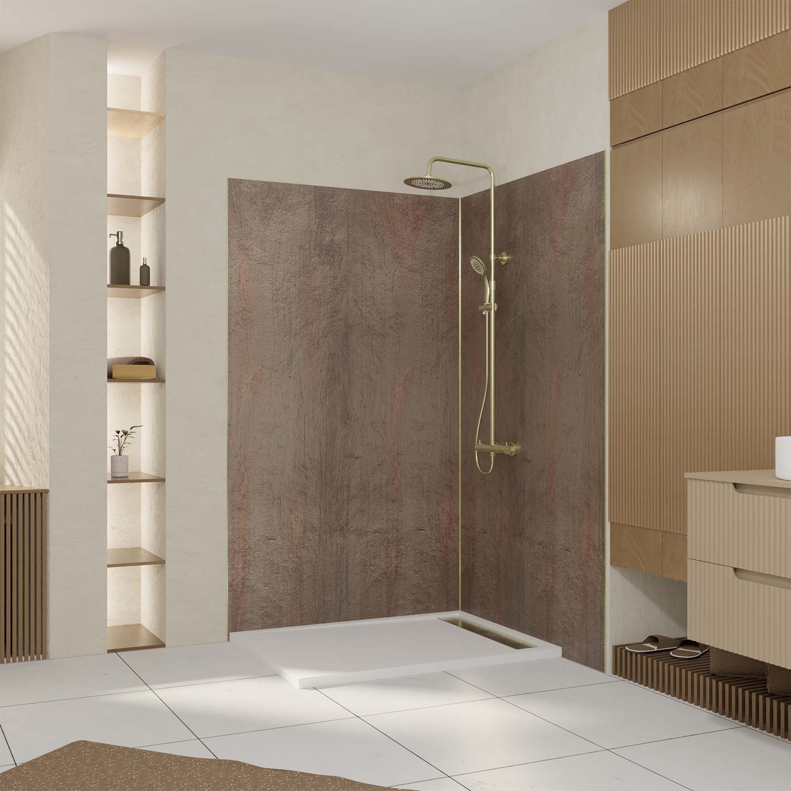 Schulte Pack De 2 Panneaux Muraux 90x210 Cm + 3 Profilés, Revêtement