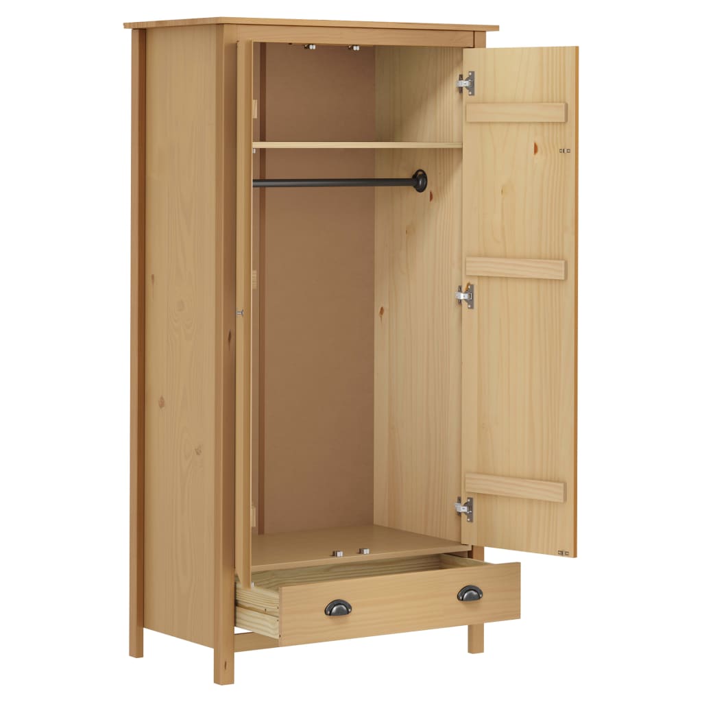 Roupeiro | Armario 2 portas Hill 89x50x170 cm pinho maciço CFW53761 - 3