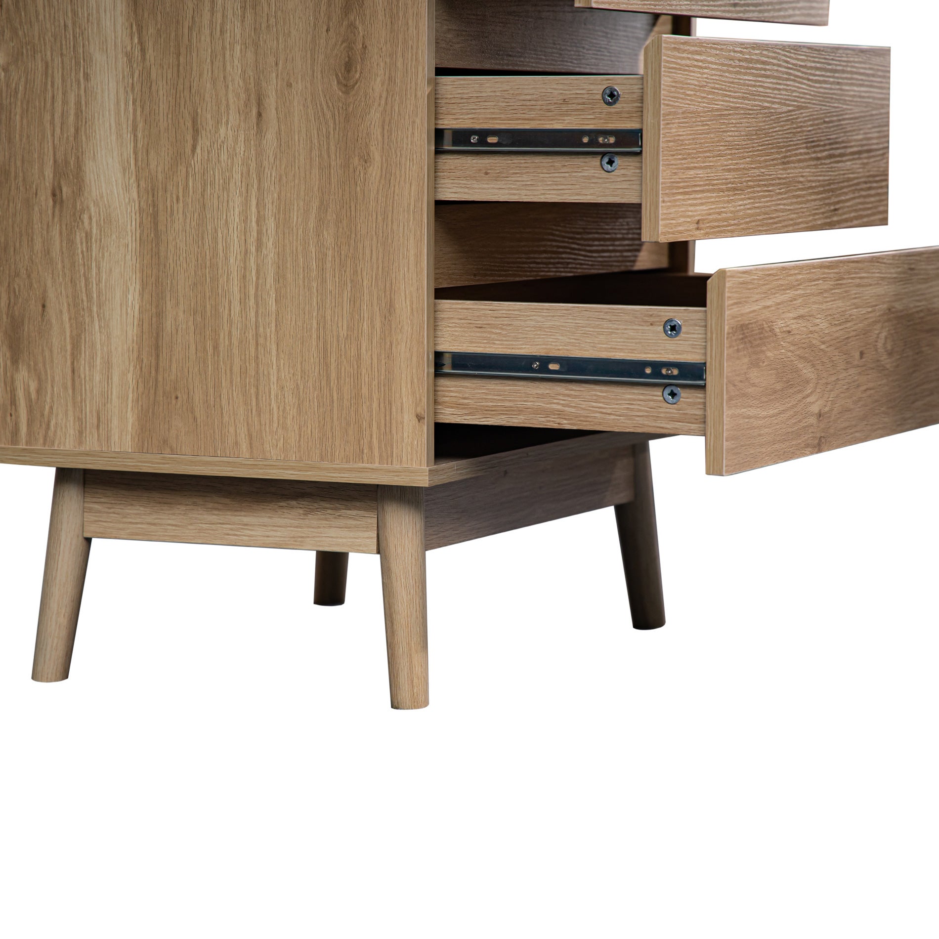 Cómoda 4 Cajones Rebecca Mobili Madera marrón Mueble de dormitorio Estilo nórdico - 4