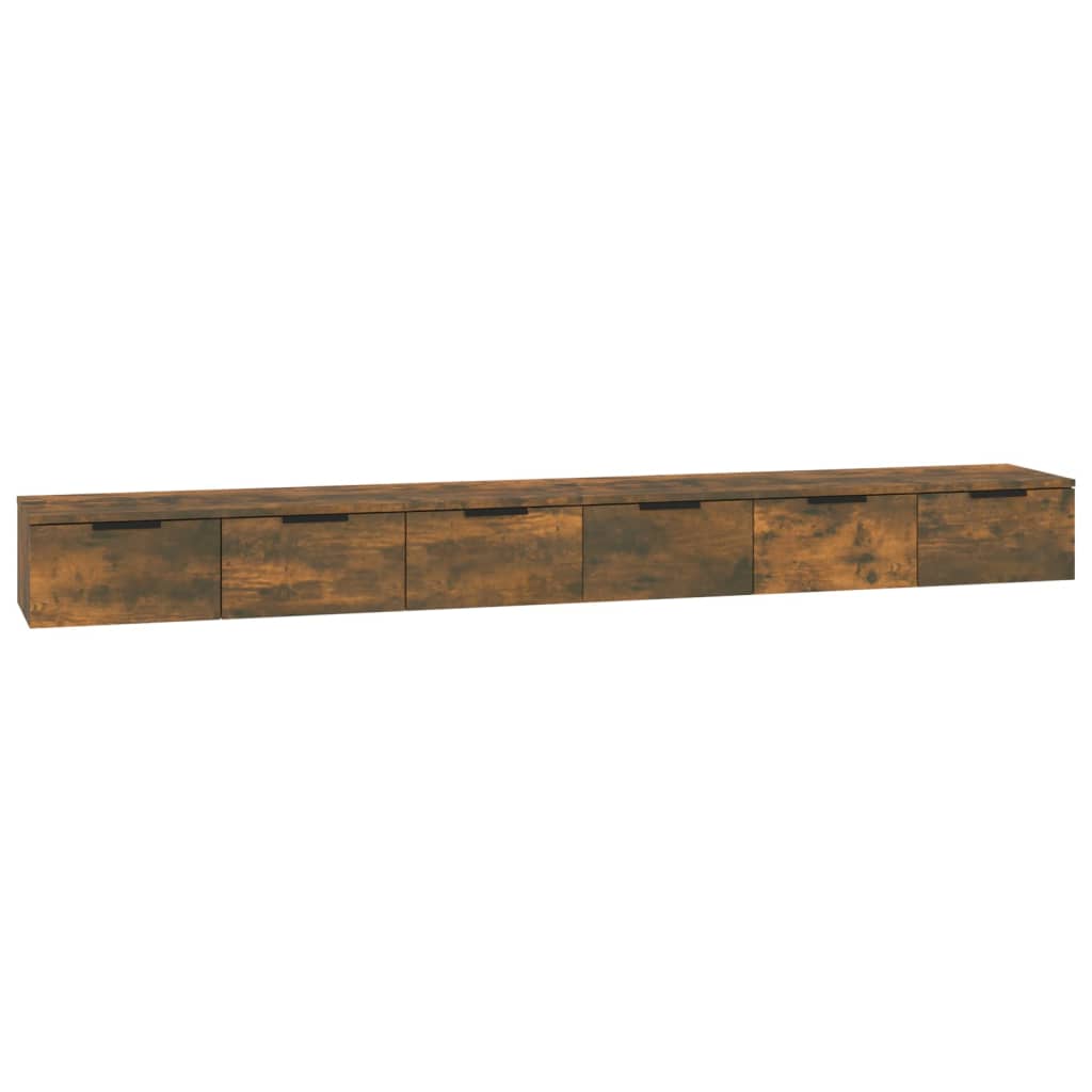 Maison Exclusive - Armarios de pared 2 uds contrachapada roble ahumado 102x30x20cm - 2