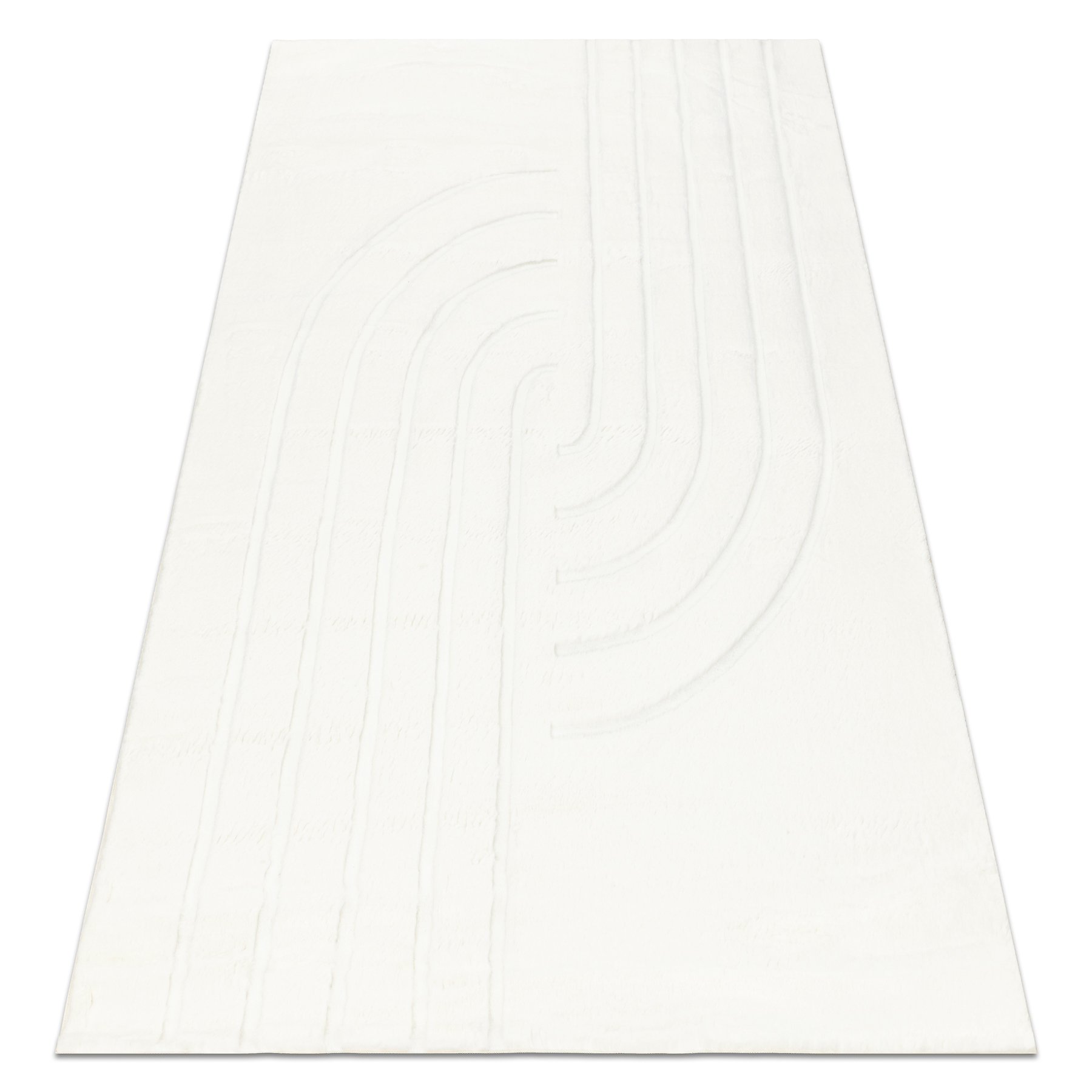Dywan CURVY biały 11 Curves do prania, strukturalny, tłoczony, pluszowy 200x290 cm
