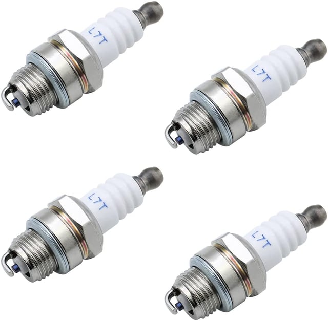 Lot de 4 bougies d'allumage L7T de rechange universelles pour tronçonneuse à gazon et moteur à 2 temps