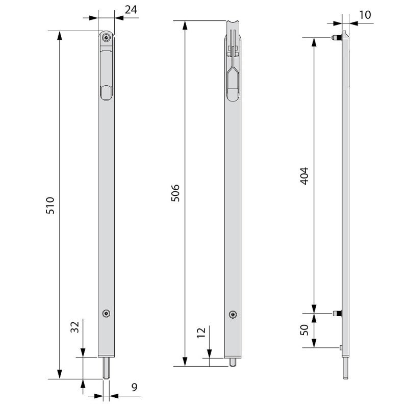 Verrou à levier en acier pour volet battant ou coulissant - 2