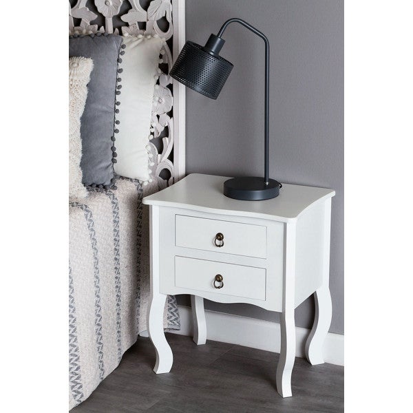 Mesa Cabeceira Cabriole 2 Gavetas 50 cm - Madeira Natural - 6