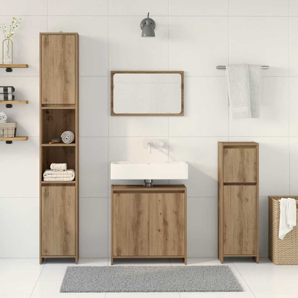 Ensemble de meubles salle de bain 4 pcs | Armoire de bain bois d'ingénierie CFW168821 - 3