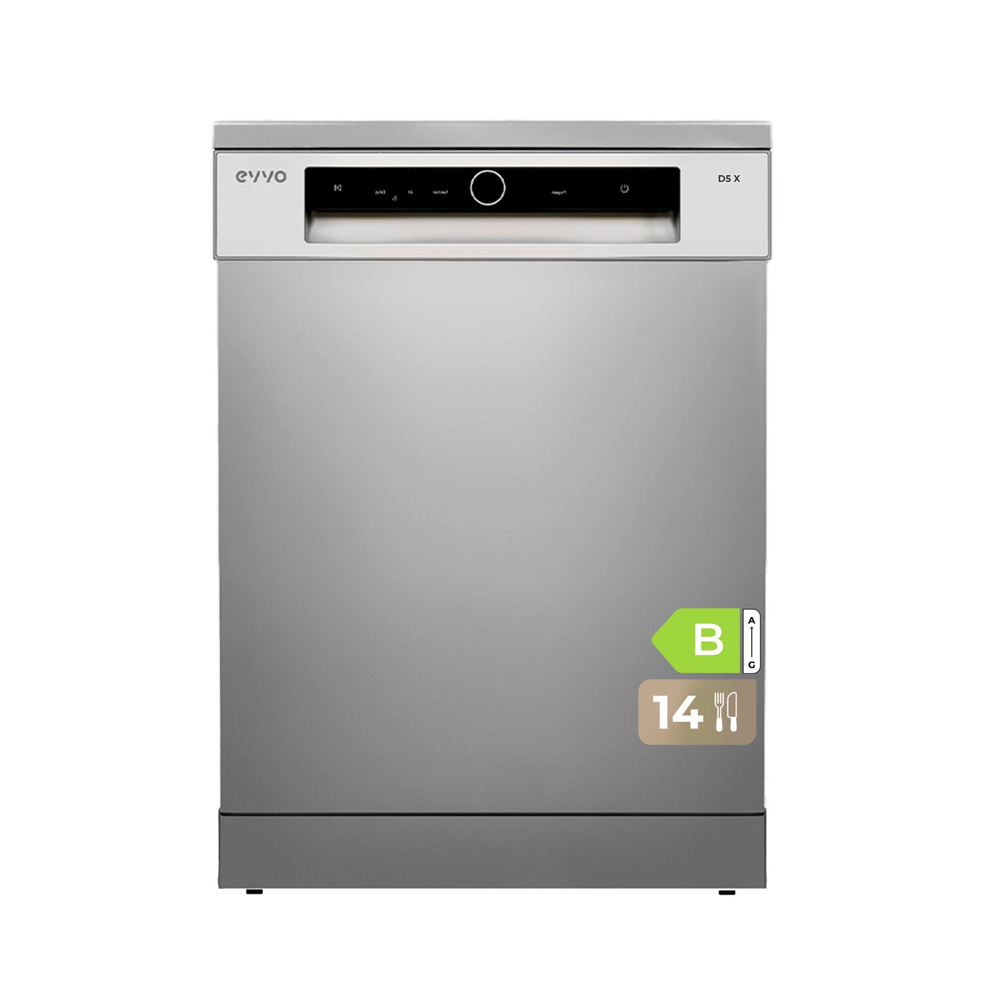 Evvo Lavavajillas Libre Instalación D5 59,8 Cm 14 Cubiertos Acero Inox B - Imagen 3