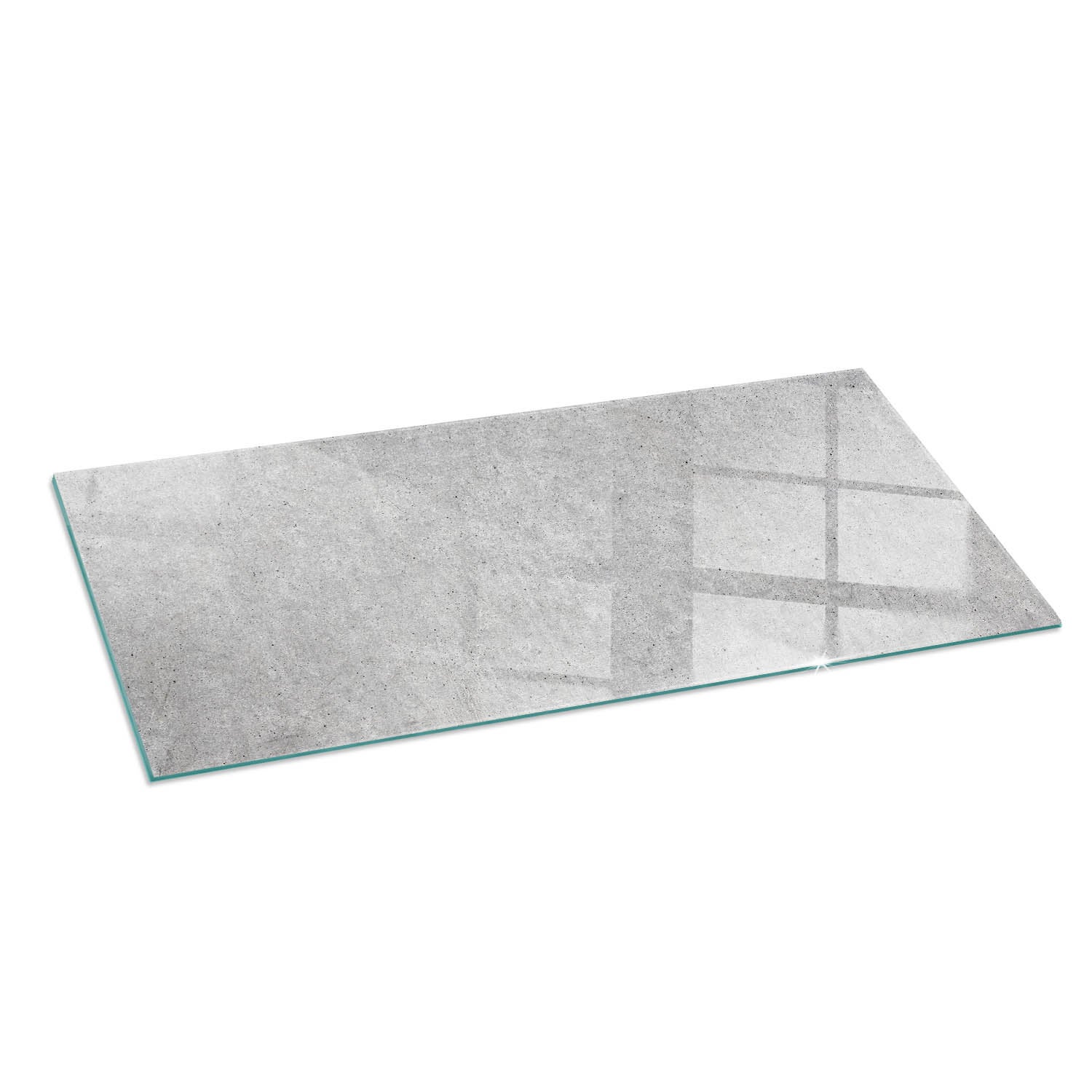 Szkło hartowane na podłogę pod kominek - 125x50 cm - Tekstura surowego betonu - TULUP