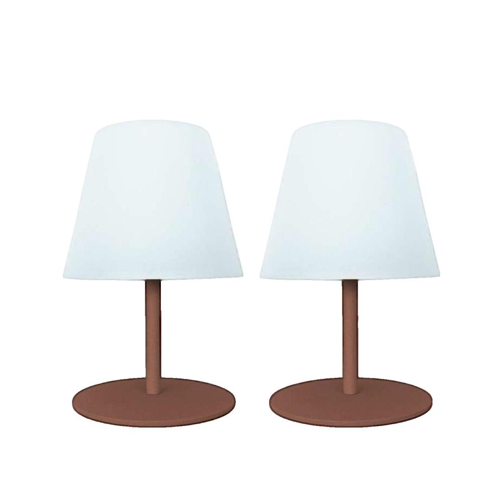 Lampa stołowa bezprzewodowa lumisky TWINS Terracotta tryby światła ciepłe i zimne