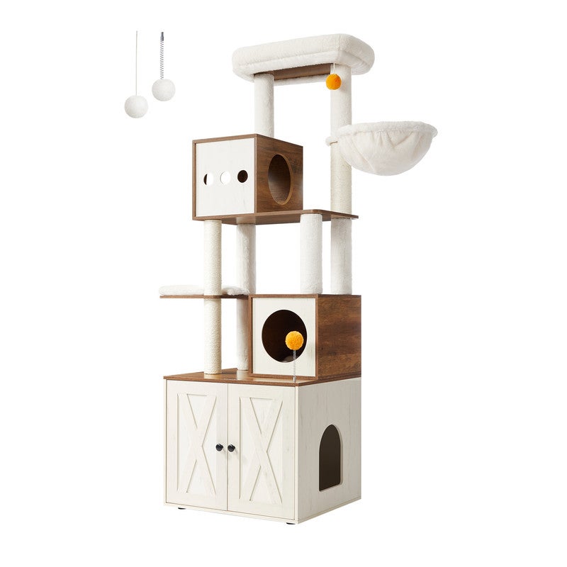 Arbre à Chat avec Maison de Toilettes