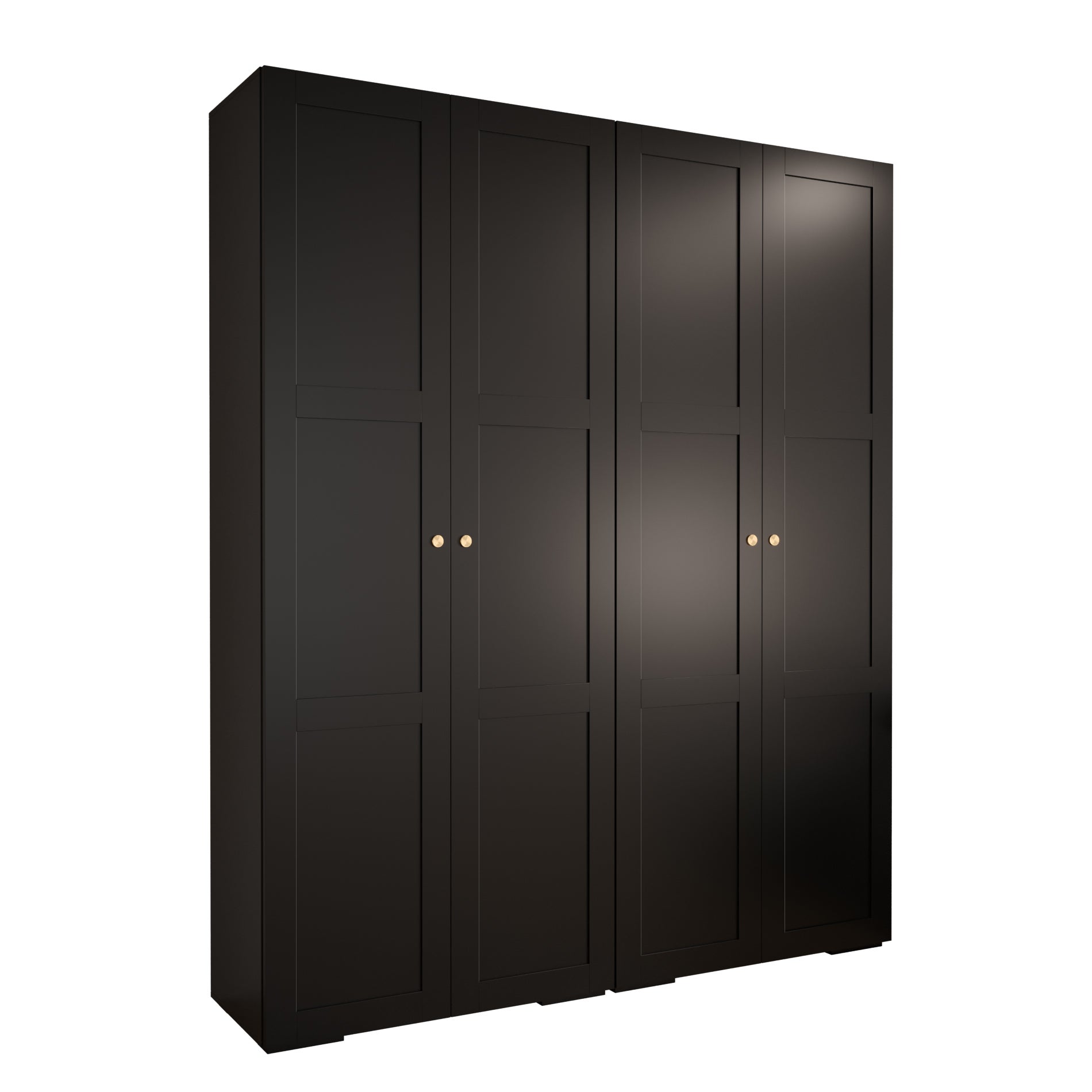 Szafa uchylna otwierana wysoka MANHATTAN RYFEL 10 200 x 40 x 236,7 cm czarny + u. złoty Abiks Meble