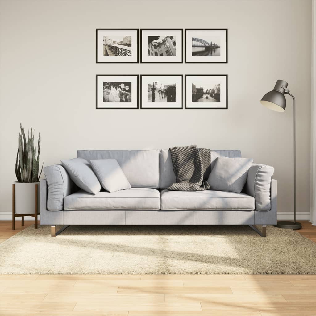 Dywan z długim włosiem PAMPLONA, złoty, 140x200 cm vidaXL