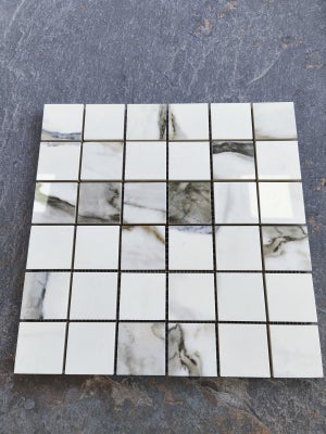 Carrelage mosaïque hexagonal en céramique - Gris clair - Pour la cuisine, la douche - Receveur de douche