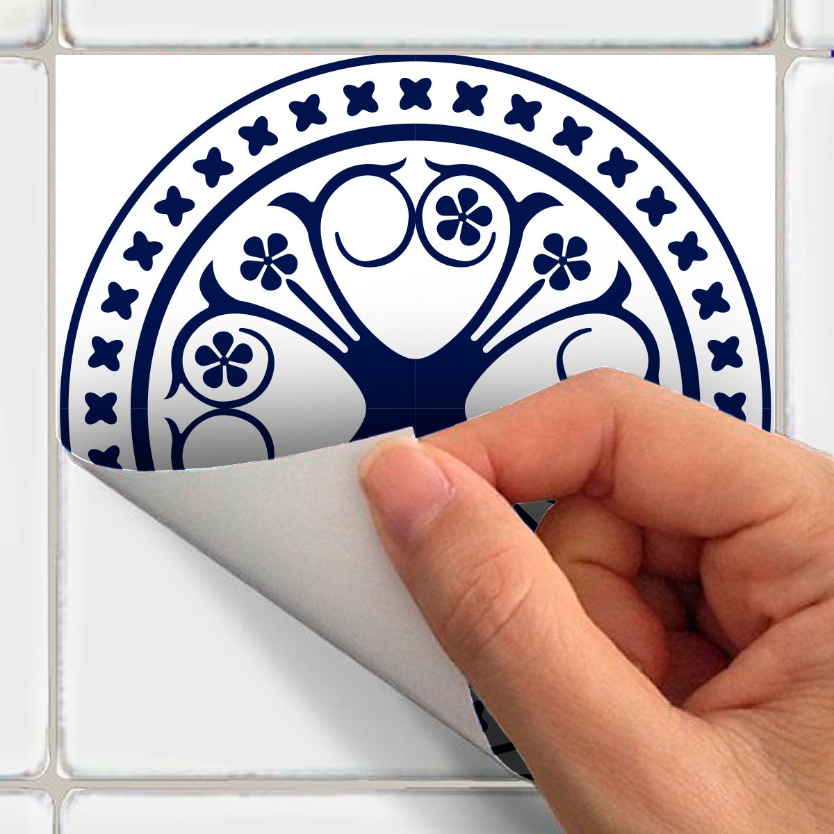 16 adesivo piastrelle azulejos ornamenti floreali blu - Sticker adesivo - adesivi murali - 16stickers20x20cm - 5