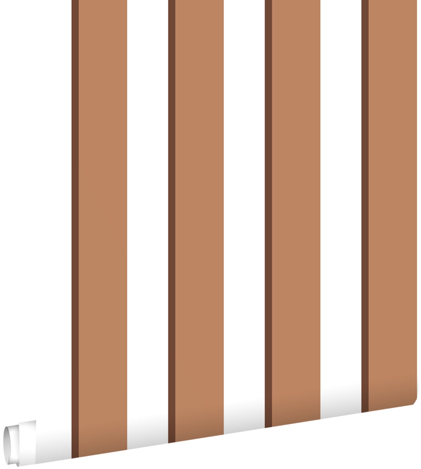 Tapeta paski terakotaIbiałym - 50 x 900 cm - ESTAHOME