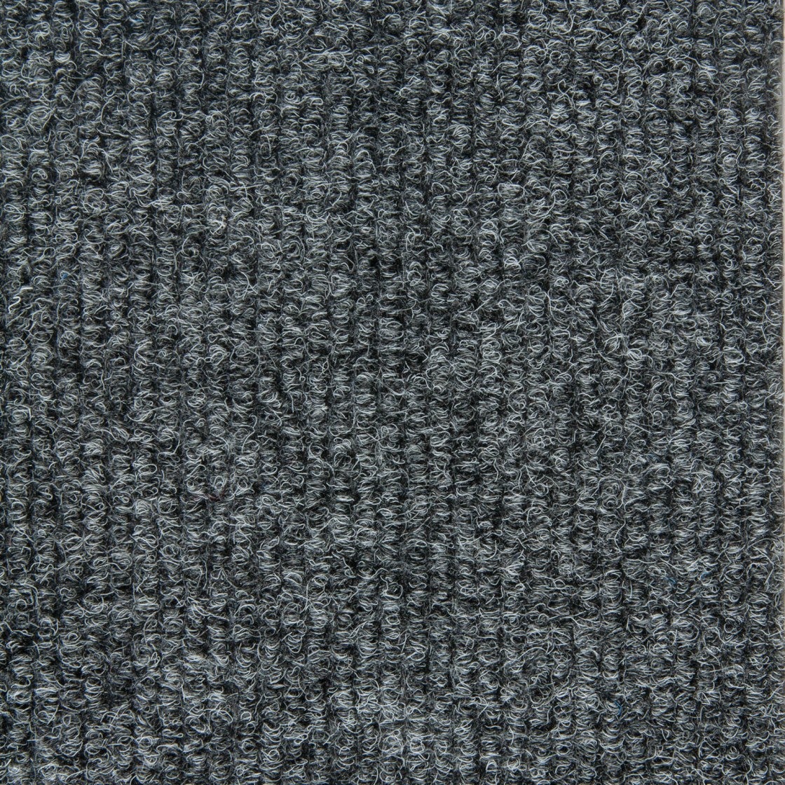 Dalle de moquette plombante pour bureau en velours côtelé, Moquette professionnelle gris foncé en dalles, Dalles de moquette modulaires sans colle - 2