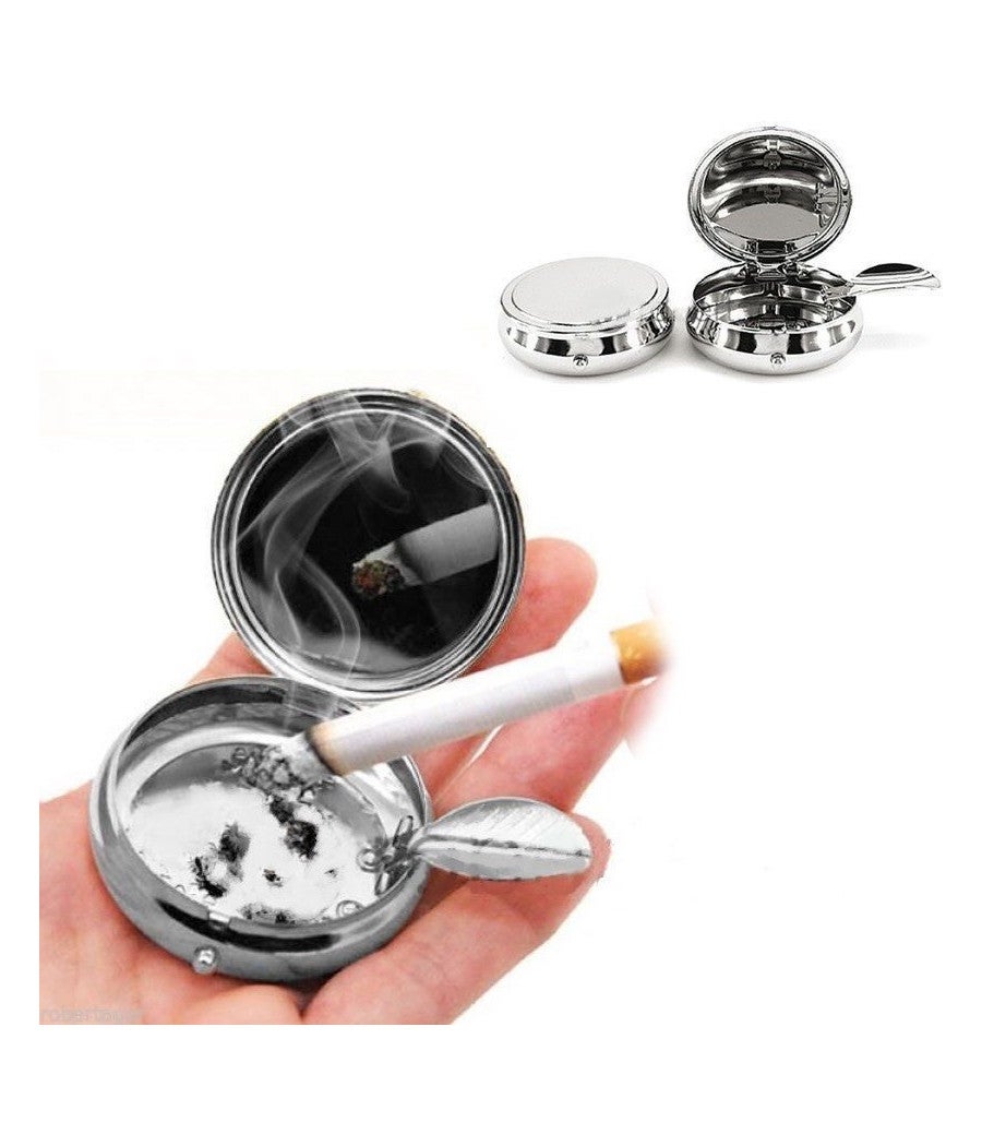 Posacenere Tascabile In Acciaio Inox - 3 Pezzi Portatili Con Moschettone, Ideale Per Viaggi, Outdoor, Ufficio E Casa