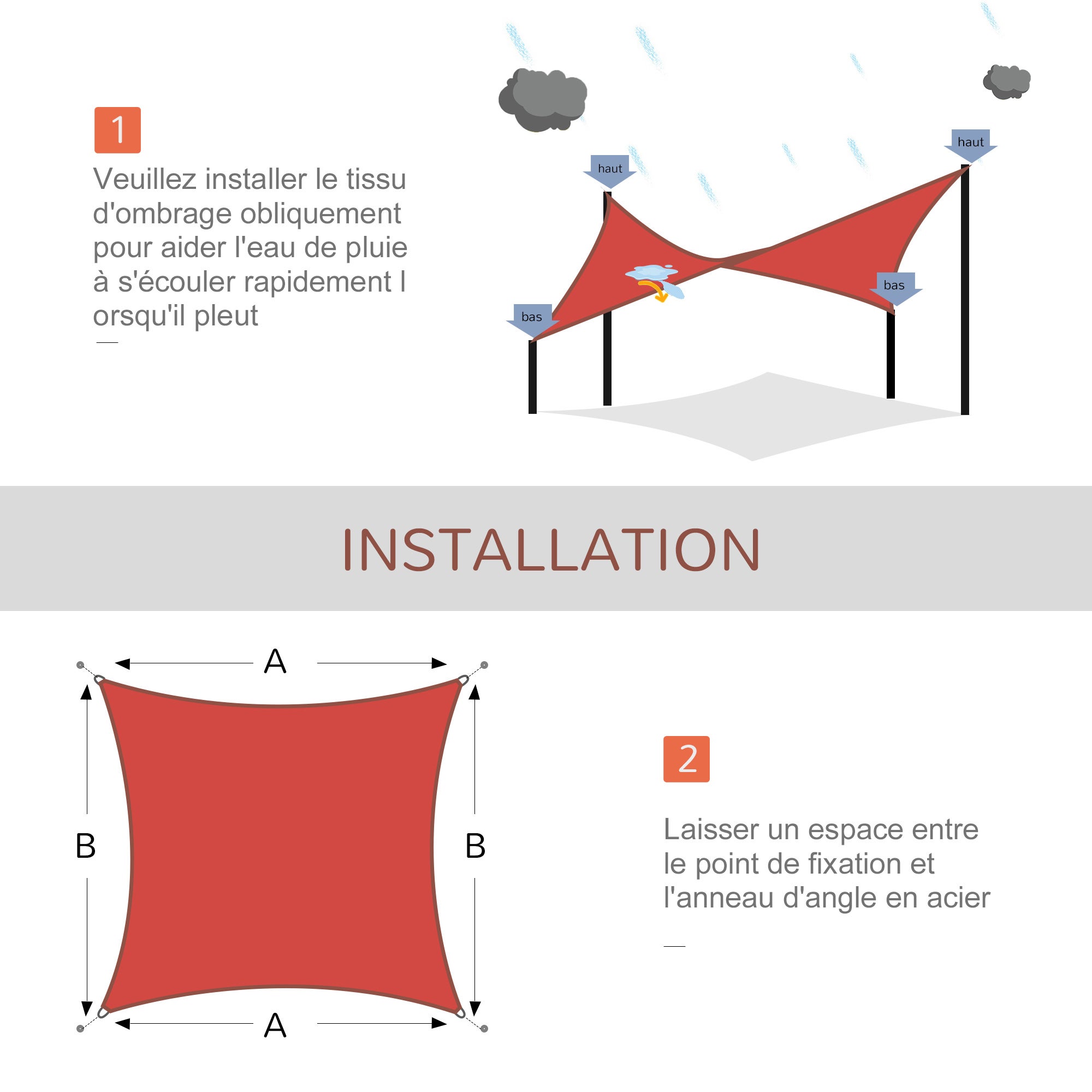 voile d'ombrage Plastique Outsunny - 7