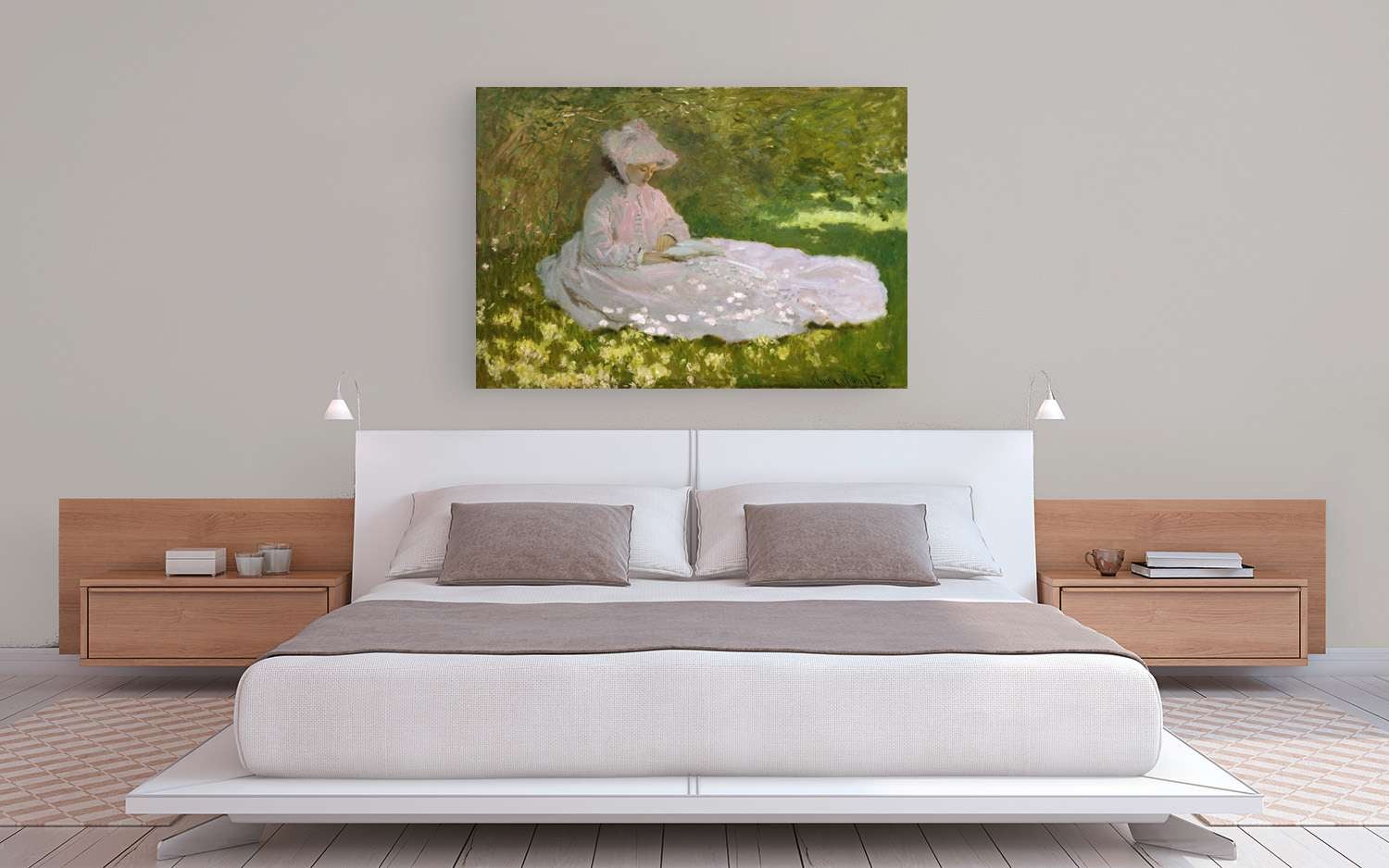 Peinture, impression sur toile - Claude Monet, Printemps - 100x70 cm - 2