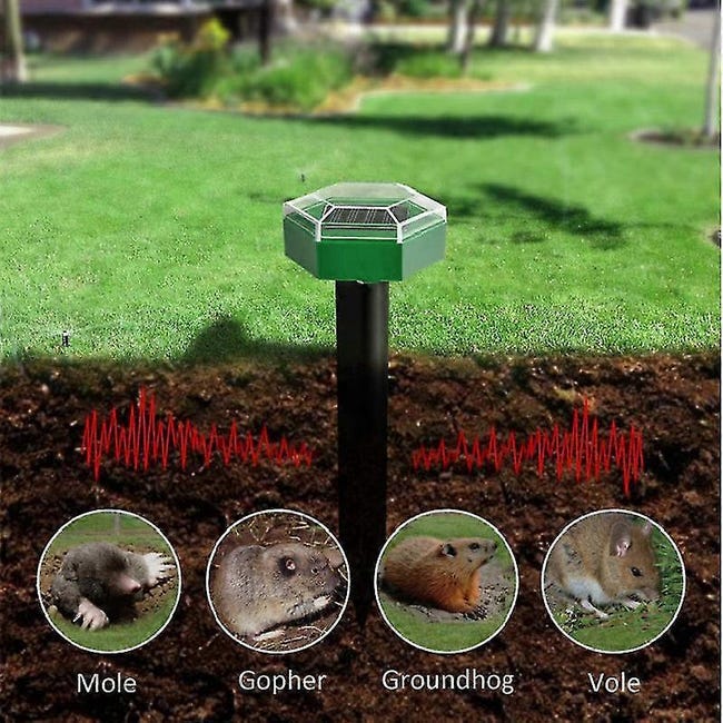 Répulsif à Taupes Solaire – Ultrasons Et Vibrations – Étanche IP65 – Pour Jardin, Pelouse – Sans Produits Chimiques