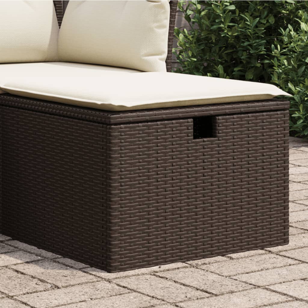Meuble Extérieur Résine Tressée Tabouret Jardin Avec Coussin Beige - Résine Tressée 55x55x37cm - Meuble Terrasse Patio Balcon Mobilier Jardin Beige