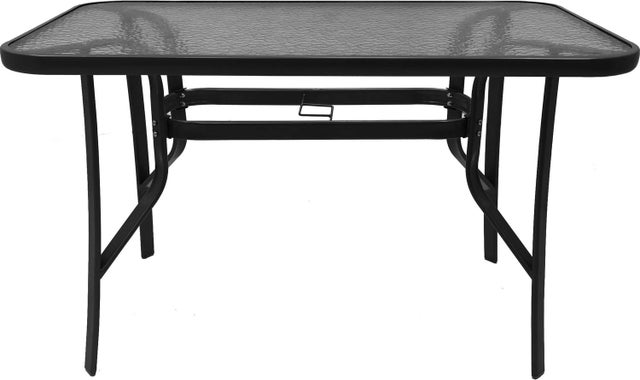 Stół ogrodowy taras metal stabilny 150x80 cm Majorka Trio 8 osobowy czarny