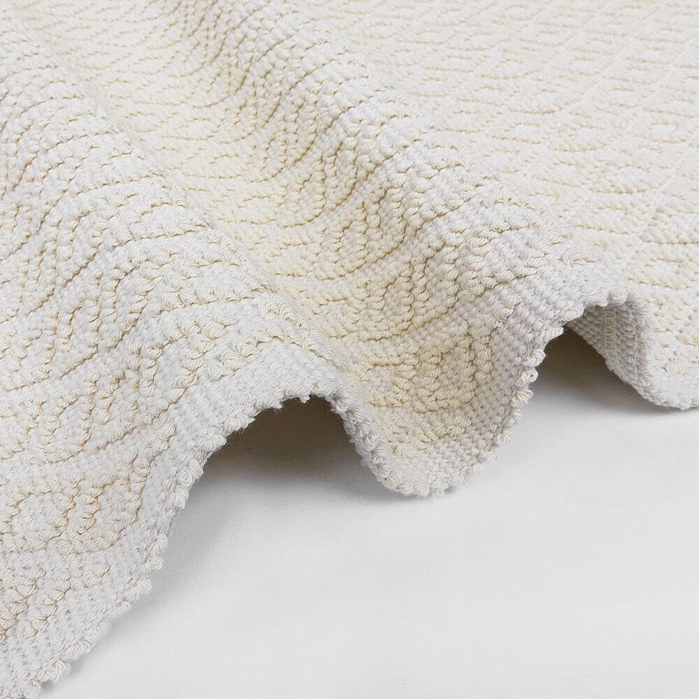 Tapis De Cuisine / Salle De Bain En Pur Coton Tressé – Modèle Gingembre Beige 55 X 180 Cm, Doux Et Absorbant