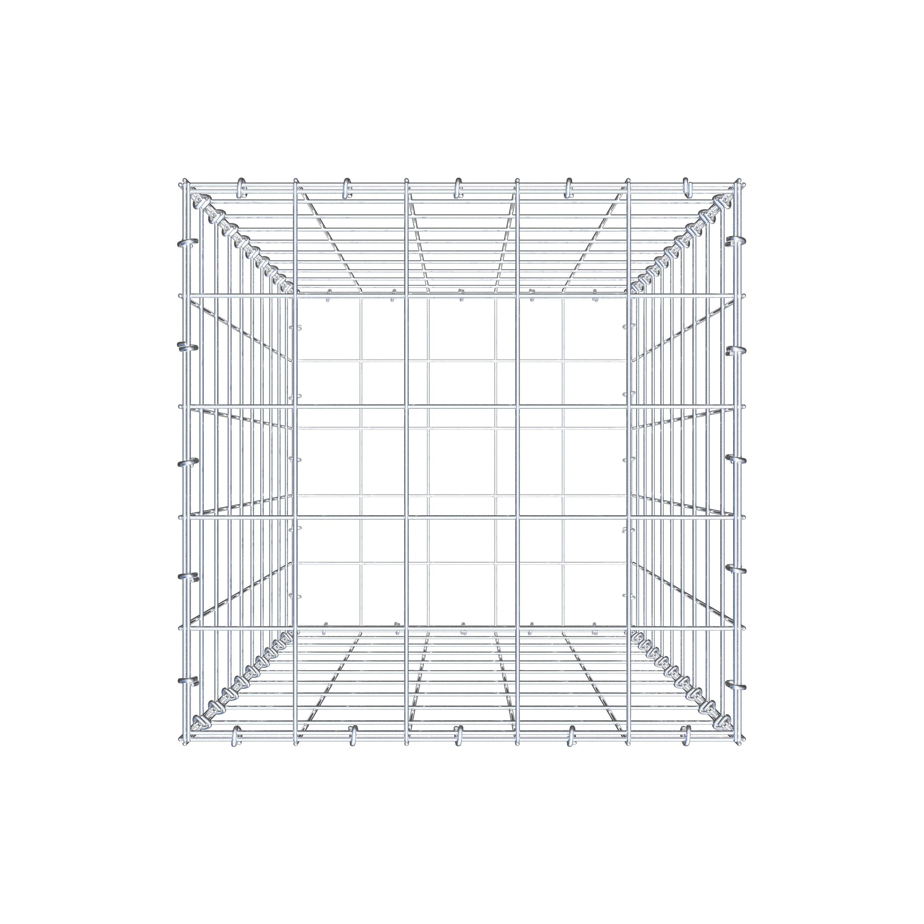 Gavión de acero galvanizado 100x50x50cm (LxAxP), malla 10 x 10cm, Anillo en C, jaula metálica para muro o jardín - 5